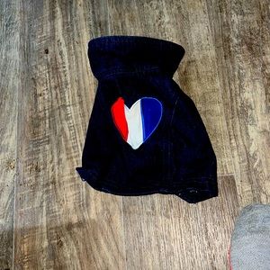 LAST CHANCE!! DICKENS CLOSET by PETCO INDIGO LOVE DENIM JACKET Size XS